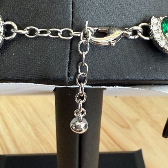 Necklace Chloe & Isabella Peacock Plumes Fashion Multi Faux Turquoise + Crystal - Picture 8 of 10